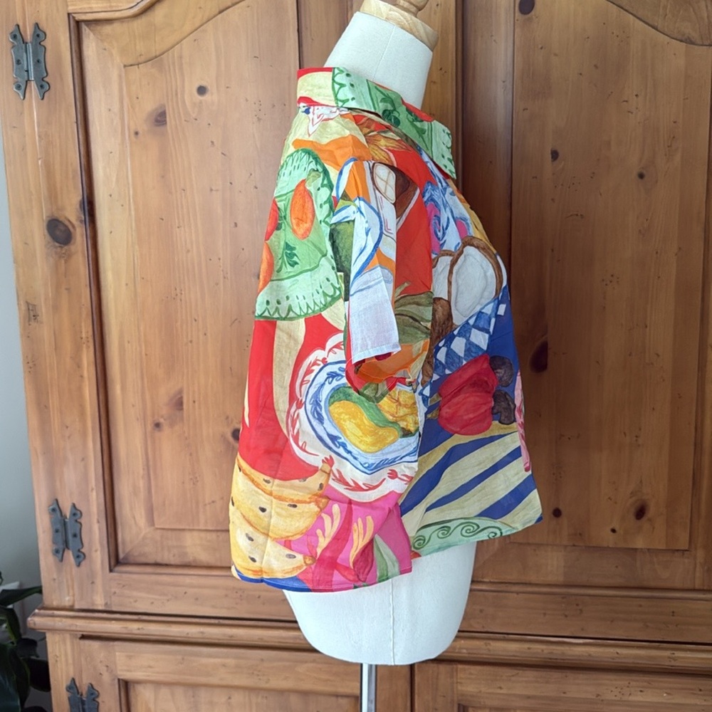 Farm Rio multicolor summer picnic shirt - Picture 7 of 14